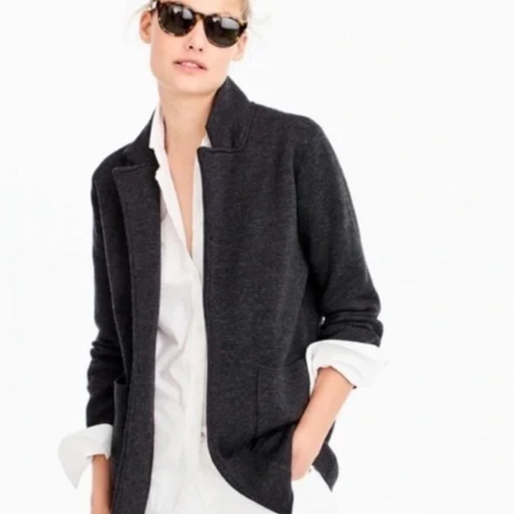 J Crew Sophie Sweater Blazer Charcoal Gray Small